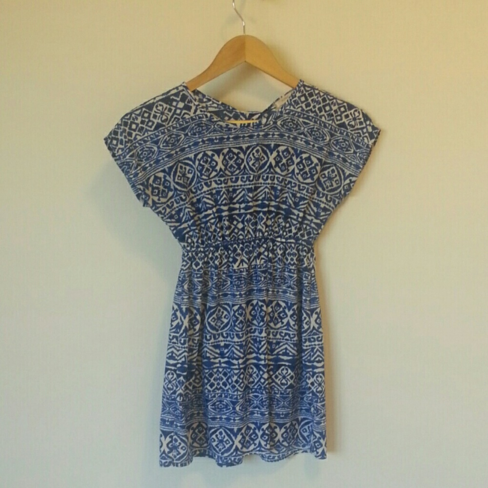 Blue and white blouse from Nordstrom.